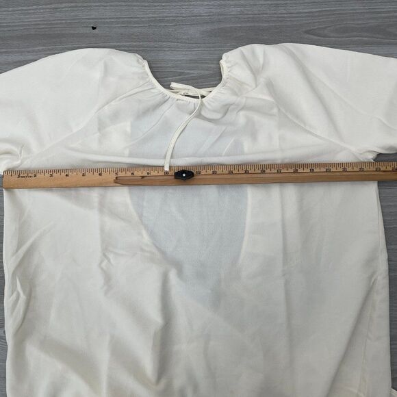 Hill House The Simone Slit Open Back Maxi Dress Coconut Milk Crepe Cream White M - Picture 12 of 13